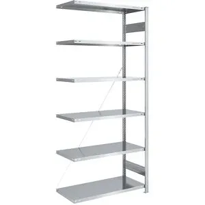 Steckregal, Bauart leicht, einseitig, HxBxT 2500 x 1000 x 600 mm, verzinkt, Anbauregal eurokraft pro