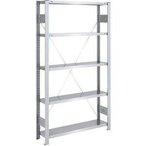 Steckregal, Bauart leicht, einseitig, HxBxT 2000 x 1000 x 300 mm, verzinkt, Grundregal eurokraft pro