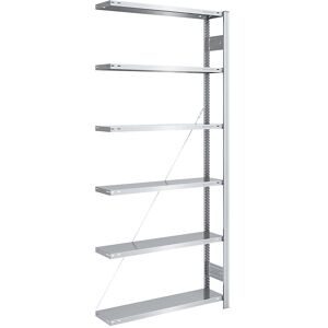 Steckregal, Bauart leicht, einseitig, HxBxT 2500 x 1000 x 300 mm, verzinkt, Anbauregal eurokraft pro