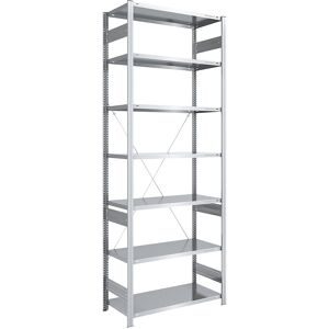 Steckregal, Bauart leicht, einseitig, HxBxT 3000 x 1000 x 600 mm, verzinkt, Grundregal eurokraft pro
