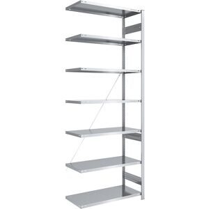 Steckregal, Bauart leicht, einseitig, HxBxT 3000 x 1000 x 600 mm, verzinkt, Anbauregal eurokraft pro