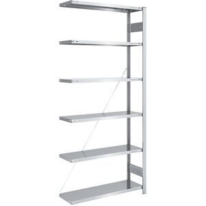 Steckregal, Bauart leicht, einseitig, HxBxT 2500 x 1000 x 400 mm, verzinkt, Anbauregal eurokraft pro