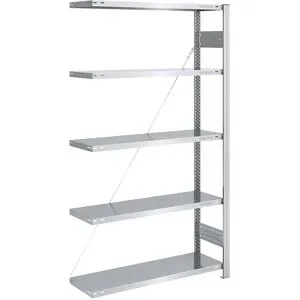Steckregal, Bauart mittelschwer, einseitig, HxBxT 2000 x 1000 x 400 mm, verzinkt, Anbauregal eurokraft pro