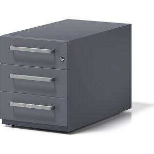 Rollcontainer Note?, mit 3 Universalschubladen, HxBxT 495 x 420 x 775 mm, mit Griff, anthrazitgrau BISLEY