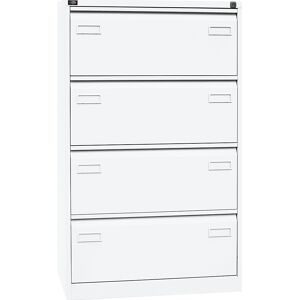 Hängeregistraturschrank LIGHT, 2-bahnig, 4 Schübe, DIN A4, verkehrsweiß BISLEY
