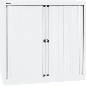 Euro-Rollladenschrank, Breite 1000 mm, 2 Fachböden, verkehrsweiß BISLEY