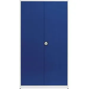 Universalschrank, extrahoch, HxBxT 2200 x 1200 x 500 mm, lichtgrau / ultramarinblau mauser