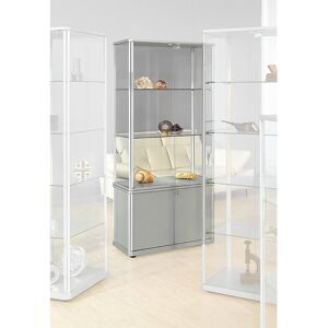 Design-Vitrine, mit Unterschrank, HxBxT 1800 x 820 x 420 mm, mit LED-Beleuchtung eurokraft pro