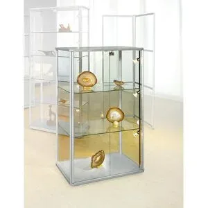 Design-Vitrine, halbhoch, HxBxT 1280 x 820 x 420 mm, mit LED-Beleuchtung eurokraft pro