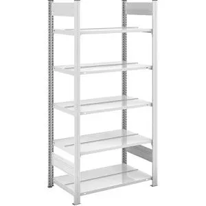 Akten-Steckregal, RAL 7035, Regalhöhe 1750 mm, doppelseitig, Grundregal, BxT 750 x 600 mm hofe