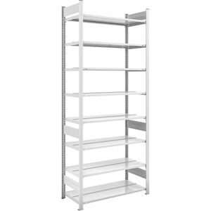 Akten-Steckregal, RAL 7035, Regalhöhe 2700 mm, doppelseitig, Grundregal, BxT 1000 x 600 mm hofe