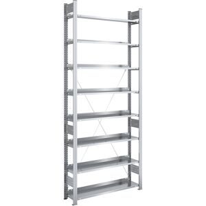 Akten-Steckregal, verzinkt, Regalhöhe 2700 mm, einseitig, Grundregal, BxT 1000 x 300 mm hofe