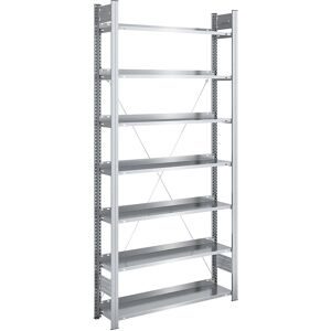 Akten-Steckregal, verzinkt, Regalhöhe 2350 mm, einseitig, Grundregal, BxT 1000 x 300 mm hofe