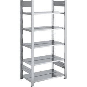 Akten-Steckregal, verzinkt, Regalhöhe 1750 mm, doppelseitig, Grundregal, BxT 750 x 600 mm hofe