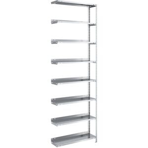 Akten-Schraubregal, verzinkt, Regalhöhe 2550 mm, Anbauregal, Breite x Tiefe 750 x 300 mm hofe