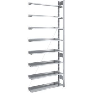 Akten-Steckregal, verzinkt, Regalhöhe 2700 mm, einseitig, Anbauregal, BxT 1000 x 300 mm hofe
