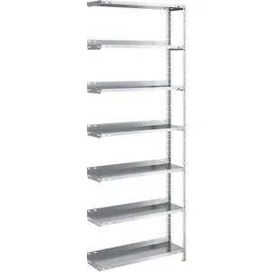 Akten-Schraubregal, verzinkt, Regalhöhe 2200 mm, Anbauregal, Breite x Tiefe 750 x 300 mm hofe