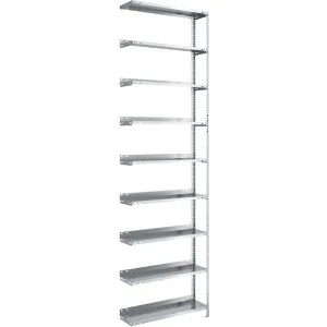 Akten-Schraubregal, verzinkt, Regalhöhe 2900 mm, Anbauregal, Breite x Tiefe 750 x 300 mm hofe