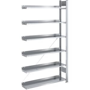 Akten-Steckregal, verzinkt, Regalhöhe 2000 mm, einseitig, Anbauregal, BxT 1000 x 300 mm hofe