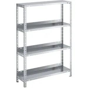 Akten-Schraubregal, verzinkt, Regalhöhe 1150 mm, Grundregal, Breite x Tiefe 750 x 300 mm hofe