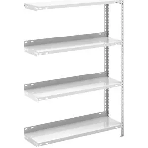 Akten-Schraubregal, lichtgrau RAL 7035, Regalhöhe 1150 mm, Anbauregal, Breite x Tiefe 750 x 300 mm hofe