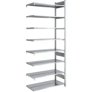 Akten-Steckregal, verzinkt, Regalhöhe 2700 mm, doppelseitig, Anbauregal, BxT 1000 x 600 mm hofe
