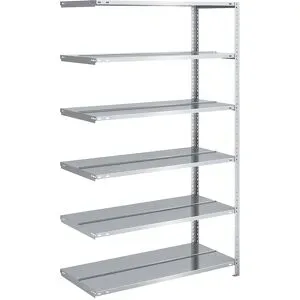 Akten-Schraubregal, verzinkt, Regalhöhe 1850 mm, doppelseitig, Anbauregal, Breite x Tiefe 1000 x 600 mm hofe