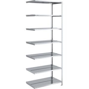 Akten-Schraubregal, verzinkt, Regalhöhe 2200 mm, doppelseitig, Anbauregal, Breite x Tiefe 750 x 600 mm hofe