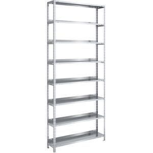 Akten-Schraubregal, verzinkt, Regalhöhe 2550 mm, Grundregal, Breite x Tiefe 1000 x 300 mm hofe