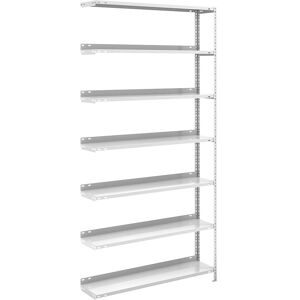 Akten-Schraubregal, lichtgrau RAL 7035, Regalhöhe 2200 mm, Anbauregal, Breite x Tiefe 1000 x 300 mm hofe