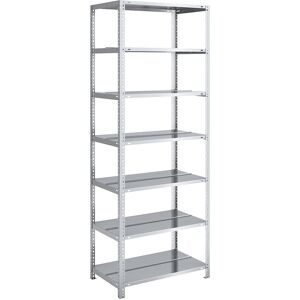 Akten-Schraubregal, verzinkt, Regalhöhe 2200 mm, doppelseitig, Grundregal, Breite x Tiefe 750 x 600 mm hofe