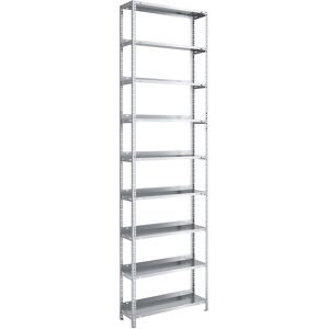 Akten-Schraubregal, verzinkt, Regalhöhe 2900 mm, Grundregal, Breite x Tiefe 750 x 300 mm hofe