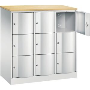 3er-Schließfachschrank Resisto, 3 Abteile, lichtgrau C+P
