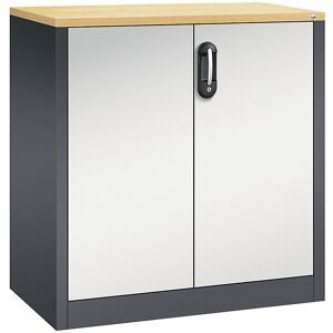 ACURADO Akten-Sideboard, 2 Ordnerhöhen, HxBxT 1000 x 930 x 500 mm, schwarzgrau / lichtgrau C+P