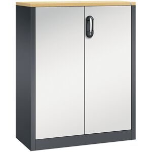 ACURADO Akten-Sideboard, 3 Ordnerhöhen, HxBxT 1200 x 930 x 400 mm, schwarzgrau / lichtgrau C+P