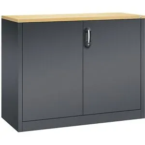 ACURADO Akten-Sideboard, 2 Ordnerhöhen, HxBxT 1000 x 1200 x 500 mm, schwarzgrau / schwarzgrau C+P