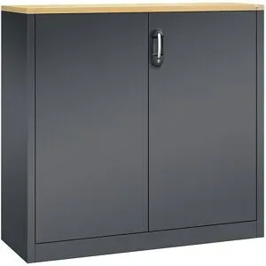 ACURADO Akten-Sideboard, 3 Ordnerhöhen, HxBxT 1200 x 1200 x 400 mm, schwarzgrau / schwarzgrau C+P