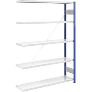 Steckregal, Bauart leicht, einseitig, HxBxT 2000 x 1300 x 400 mm, blau/grau, Anbauregal eurokraft pro