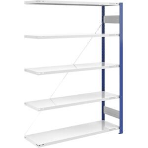 Steckregal, Bauart leicht, einseitig, HxBxT 2000 x 1300 x 500 mm, blau/grau, Anbauregal eurokraft pro