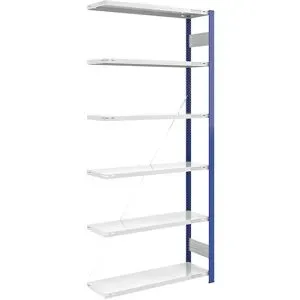 Steckregal, Bauart leicht, einseitig, HxBxT 2500 x 1000 x 400 mm, blau/grau, Anbauregal eurokraft pro