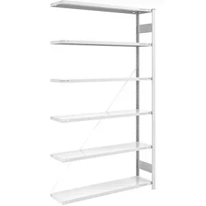Steckregal, Bauart leicht, einseitig, HxBxT 2500 x 1300 x 400 mm, grau, Anbauregal eurokraft pro