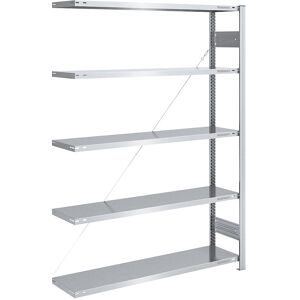 Steckregal, Bauart leicht, einseitig, HxBxT 2000 x 1300 x 400 mm, verzinkt, Anbauregal eurokraft pro
