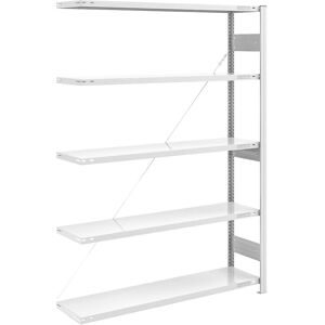 Schwerlast-Steckregal, einseitig, HxBxT 2000 x 1300 x 400 mm, grau, Anbauregal eurokraft pro