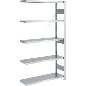 Schwerlast-Steckregal, einseitig, HxBxT 2000 x 1000 x 400 mm, verzinkt, Anbauregal eurokraft pro