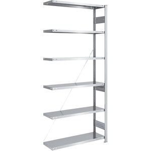 Schwerlast-Steckregal, einseitig, HxBxT 2500 x 1000 x 400 mm, verzinkt, Anbauregal eurokraft pro