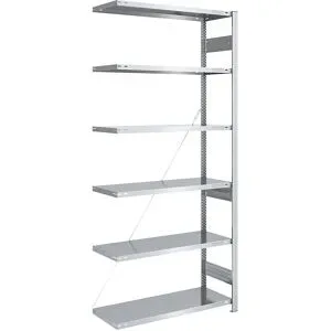 Schwerlast-Steckregal, einseitig, HxBxT 2500 x 1000 x 500 mm, verzinkt, Anbauregal eurokraft pro