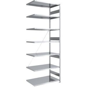 Schwerlast-Steckregal, einseitig, HxBxT 3000 x 1000 x 800 mm, verzinkt, Anbauregal eurokraft pro