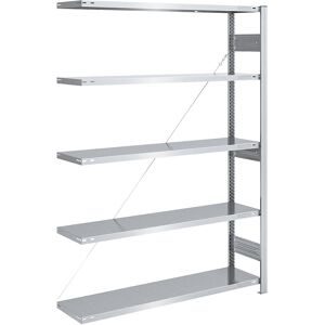 Schwerlast-Steckregal, einseitig, HxBxT 2000 x 1300 x 400 mm, verzinkt, Anbauregal eurokraft pro