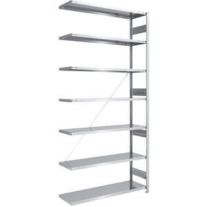 Schwerlast-Steckregal, einseitig, HxBxT 3000 x 1300 x 500 mm, verzinkt, Anbauregal eurokraft pro