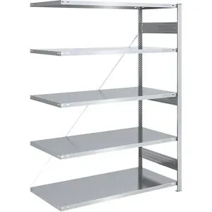 Schwerlast-Steckregal, einseitig, HxBxT 2000 x 1300 x 800 mm, verzinkt, Anbauregal eurokraft pro